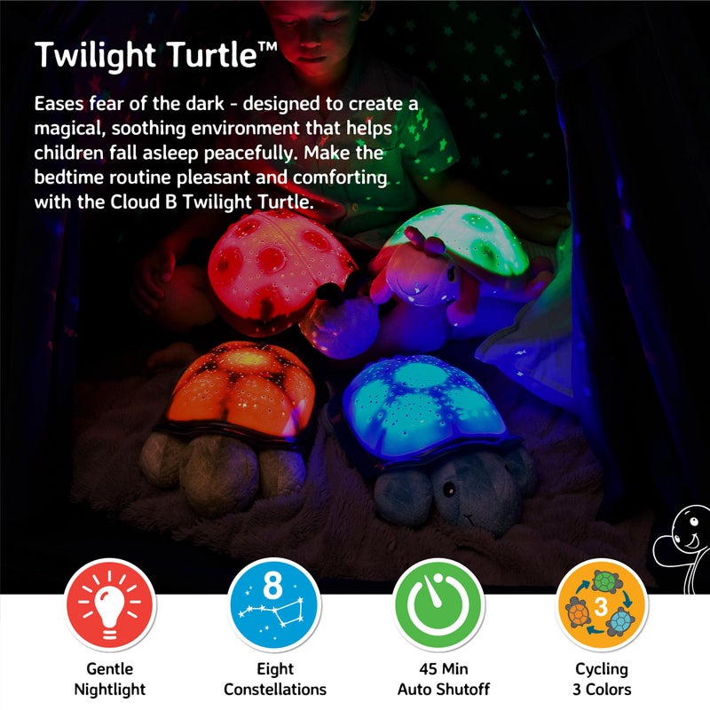 Cloud b Calming Nightlight Star Projector | Gentle Brightness | 3 Colors | 8 Constellations | Auto-Shutoff | Twilight Turtle Blue - Image 2